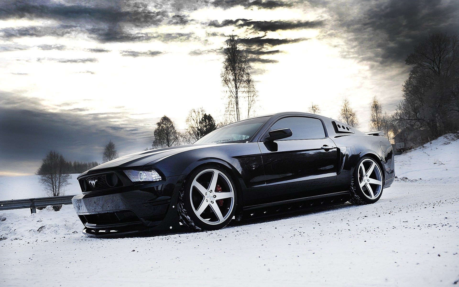 Ford Mustang, Tuning, Car, Snow, Winter Wallpapers HD