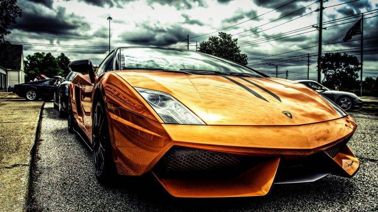 Lamborghini, Orange, Filter HD Wallpaper Desktop Background