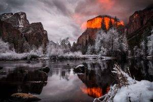 landscape, Snow, Yosemite National Park