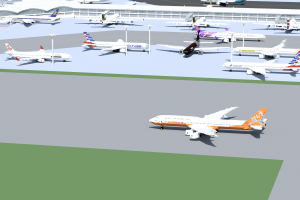 aircraft, Airplane, Boeing 747, 3D Blocks, Airport