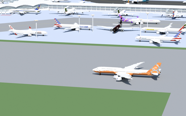 aircraft, Airplane, Boeing 747, 3D Blocks, Airport HD Wallpaper Desktop Background