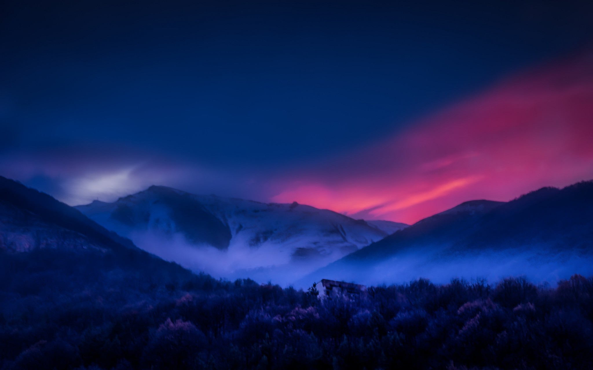 nature, Landscape, Armenia, Mountain, Sunset, Forest, Mist, Snowy Peak, Sky, Trees Wallpaper
