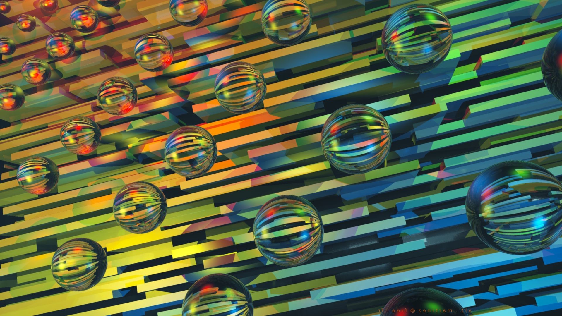 digital Art, CGI, Colorful, Lines, 3D, Ball, Sphere, Transparency, Abstract, 3D Blocks Wallpaper