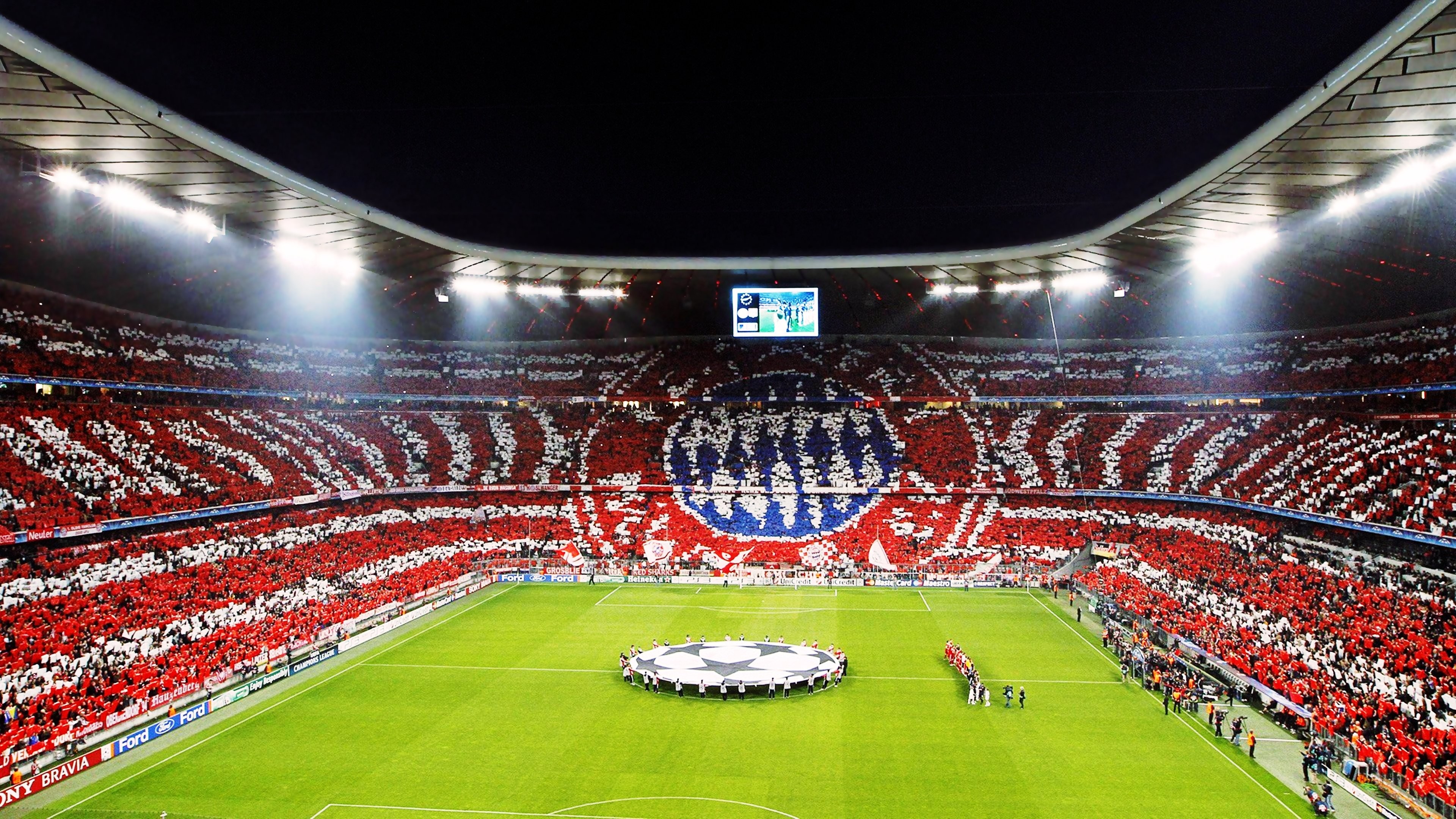 Allianz Arena, Stadium, FC Bayern, Bayern Munchen, Fans, Champions League, Soccer Pitches, Night Wallpaper