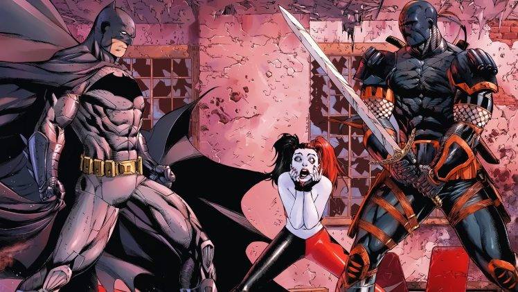 Deathstroke, Harley Quinn, Batman HD Wallpaper Desktop Background