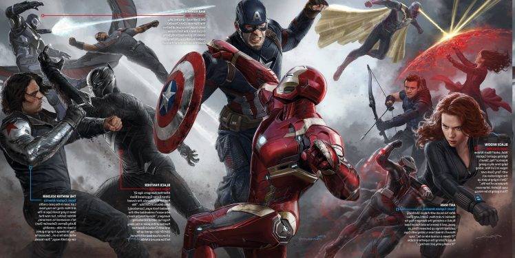 Captain America, Captain America: Civil War, Iron Man, Black Widow, Scarlett Johansson, Ant Man, Black Panther, Movies, Marvel Comics, Hawkeye HD Wallpaper Desktop Background