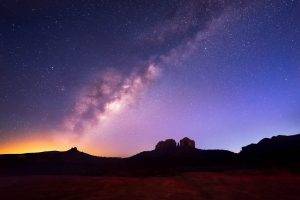 landscape, Stars, Space, Milky Way
