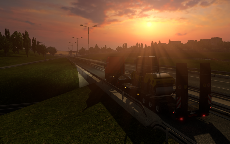 video Games, Euro Truck Simulator 2, Sunset, Highway, Trucks, Volvo FH16, Sun, Cargo HD Wallpaper Desktop Background