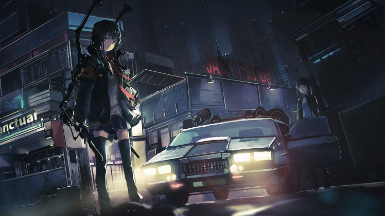 original Characters, Police Cars, Anime, Anime Girls HD Wallpaper Desktop Background