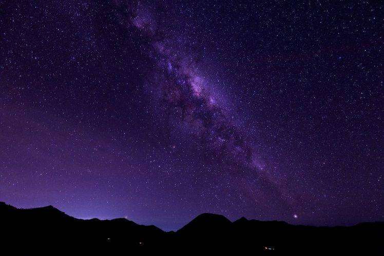 stars, Landscape, Silhouette, Milky Way HD Wallpaper Desktop Background