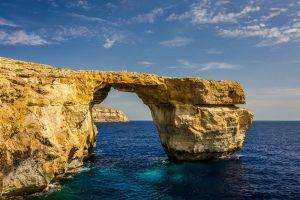 landscape, Malta, Cliff, Sea