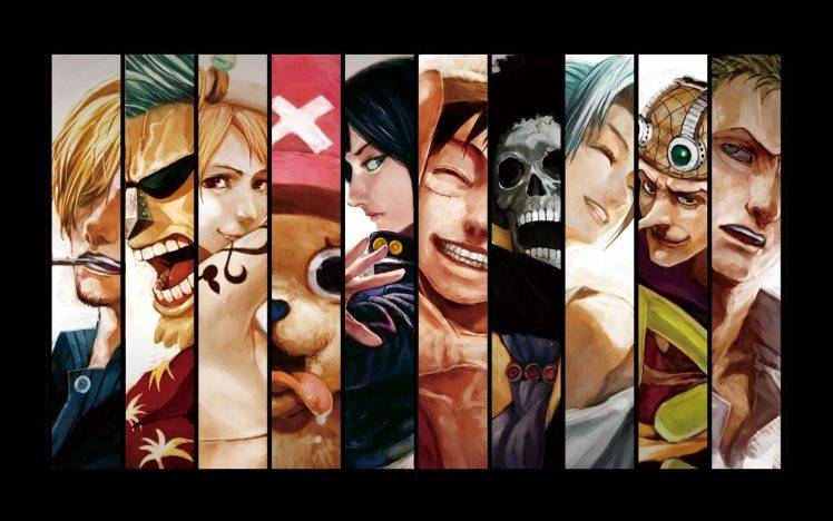 One Piece, Roronoa Zoro, Usopp, Brook, Monkey D. Luffy, Tony Tony Chopper, Nami, Franky, Sanji, Nefertari Vivi, Nico Robin, Panels HD Wallpaper Desktop Background