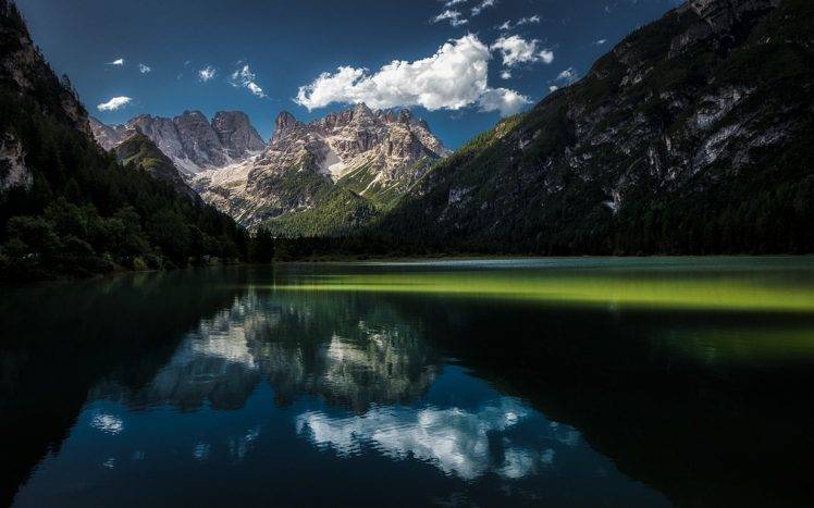 nature, Landscape, Lake, Mountain, Water, Reflection, Forest, Clouds, Sunlight, Calm, Meditation HD Wallpaper Desktop Background
