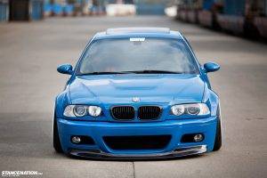 BMW, E46, BMW M3, Blue Stripes, Stance