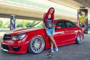 Mercedes AMG, Model, Redhead, Red Cars