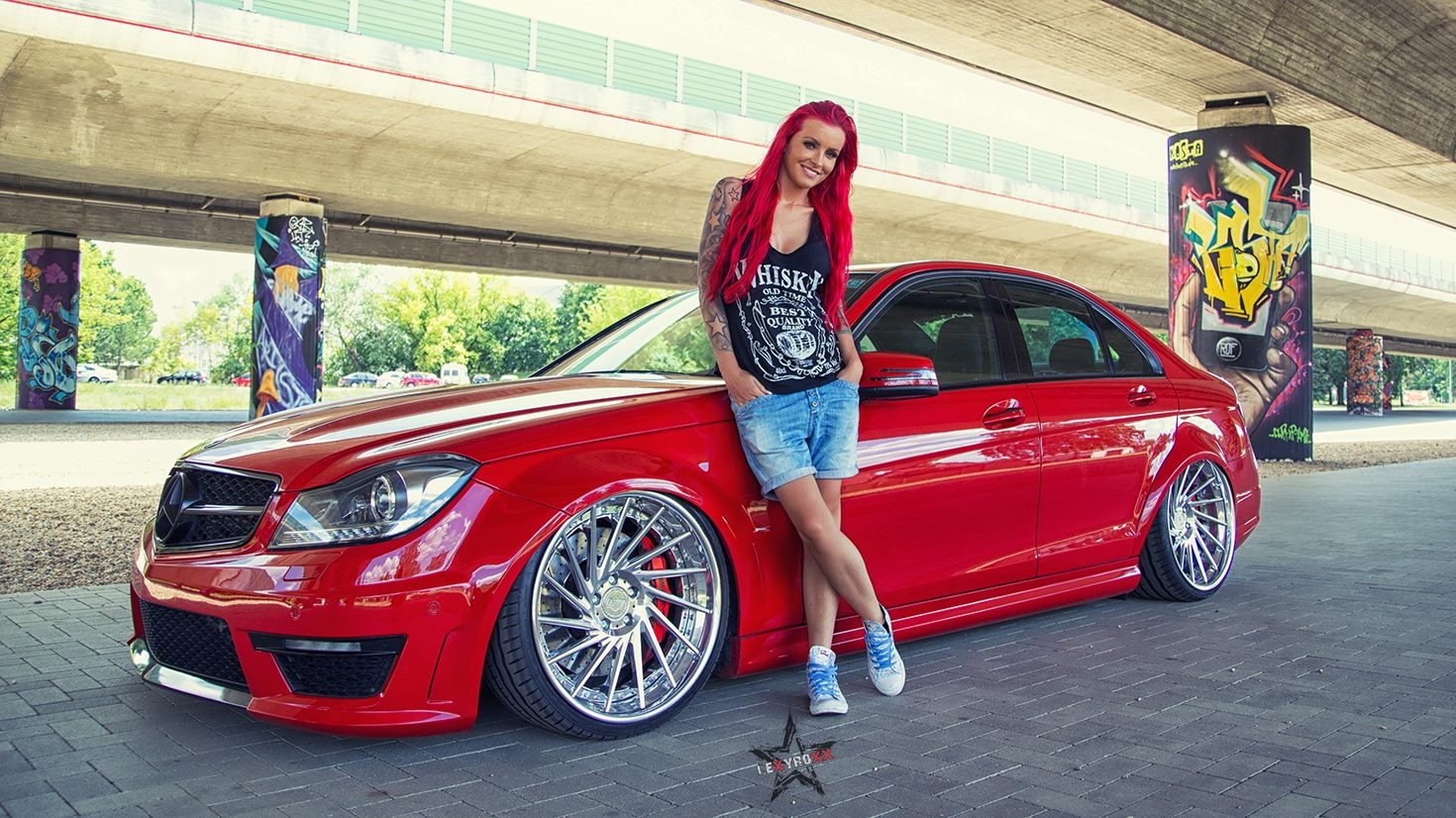 Mercedes AMG, Model, Redhead, Red Cars Wallpaper
