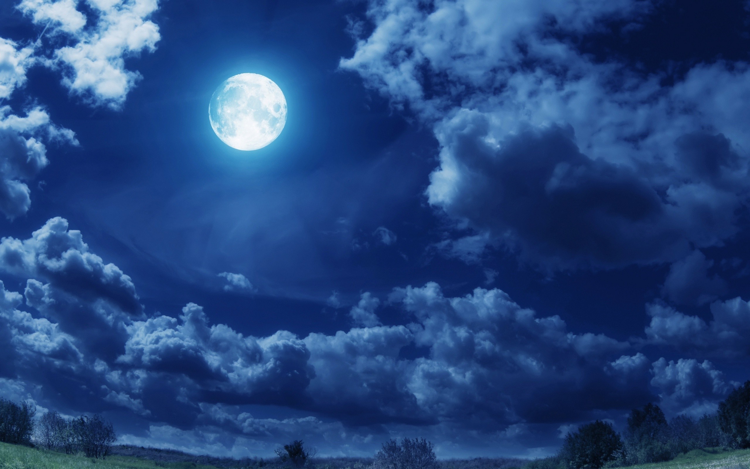 moon, Clouds, Landscape Wallpapers HD / Desktop and Mobile Backgrounds
