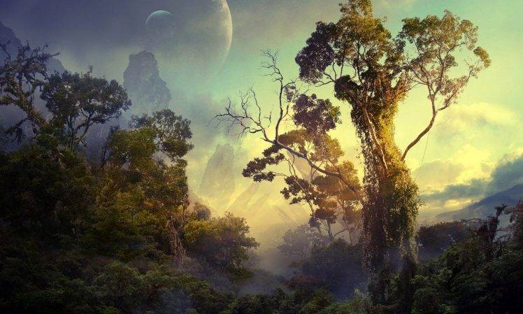 jungles, Nature, Planet, Artwork, Digital Art, Fantasy Art, Trees HD Wallpaper Desktop Background