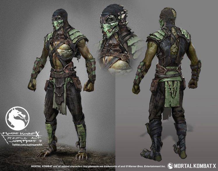 Mortal Kombat X, Concept Art, Digital Art, Artwork, Digital 2D, Video Games, Reptile (Mortal Kombat) HD Wallpaper Desktop Background