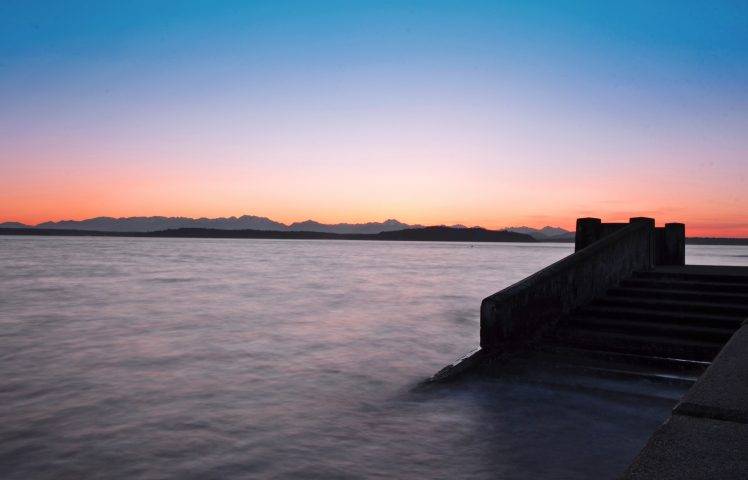 sea, Sunrise, Landscape HD Wallpaper Desktop Background
