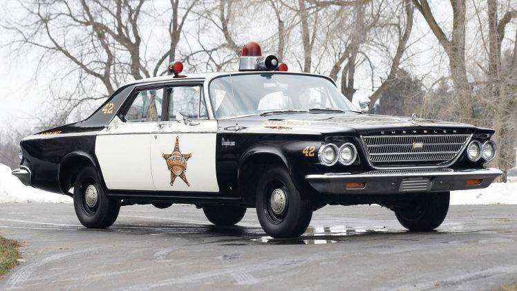 car, Police, Police Cars, Old Car, Chrysler, Sheriff, Road HD Wallpaper Desktop Background