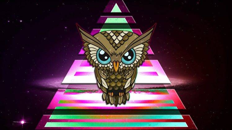 owl, Triangle, Colorful, Space, Illuminati HD Wallpaper Desktop Background
