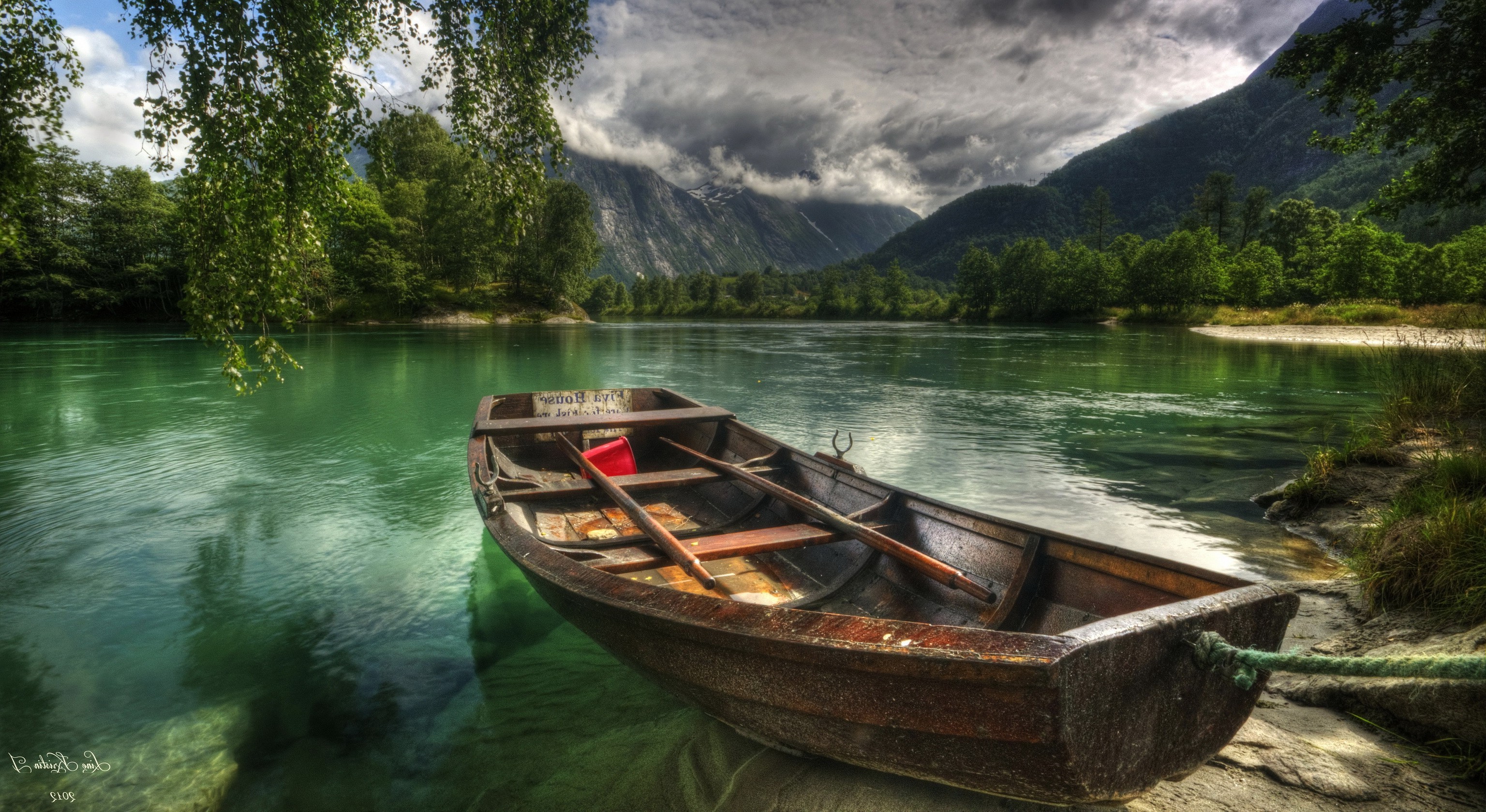 landscape, River, Rowboat Wallpapers HD / Desktop and 