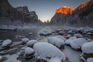 landscape, Trees, Winter, Yosemite National Park, Snow