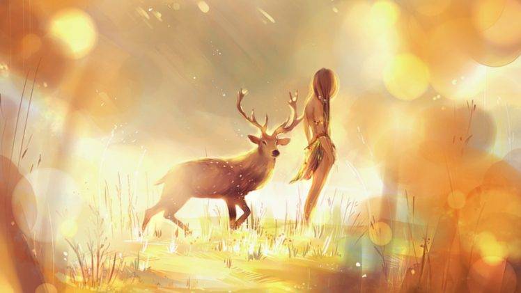 deer, Grass, Animals HD Wallpaper Desktop Background