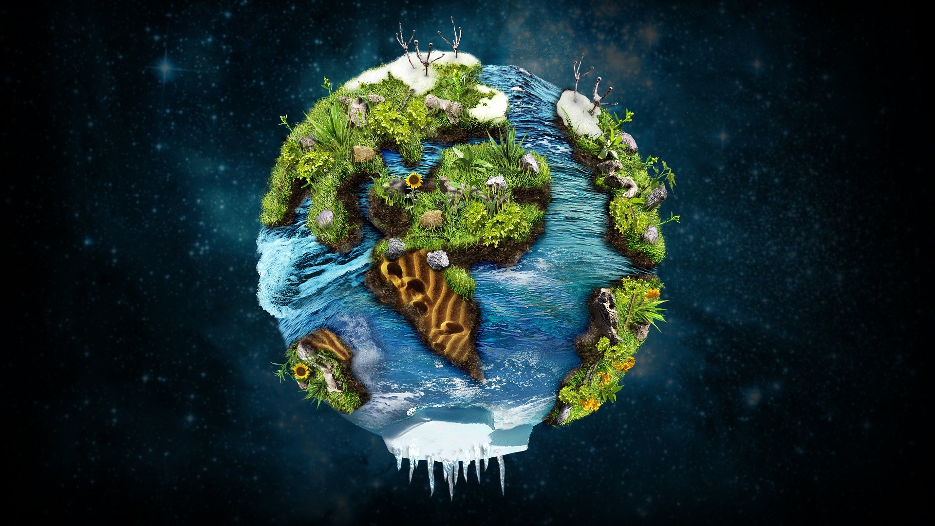 Earth, Fantasy Art, Sea, Plants, Planet Wallpaper