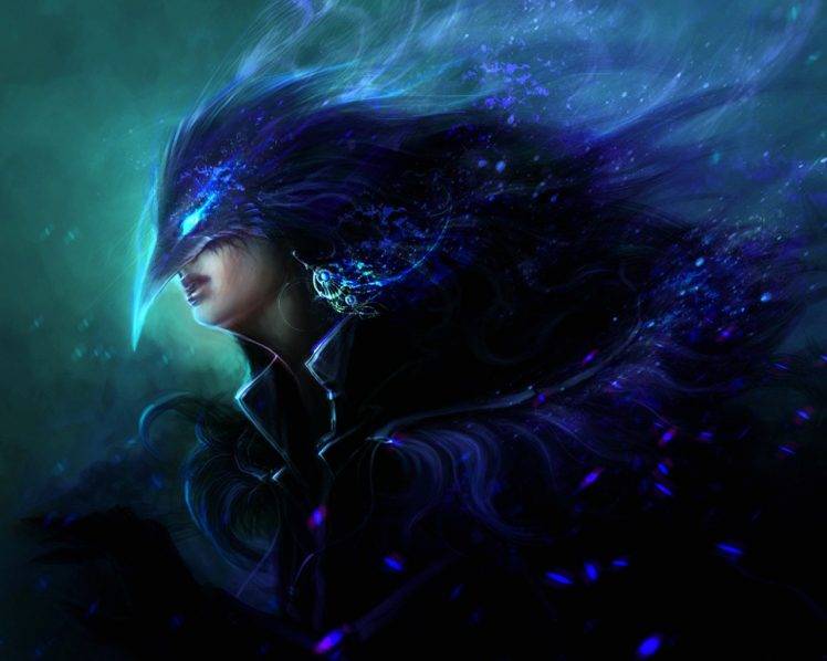 fantasy Art, Women, Raven, Violet, Magic HD Wallpaper Desktop Background