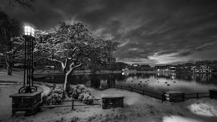 Norway, Landscape, Monochrome, Snow HD Wallpaper Desktop Background