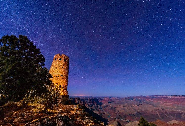 landscape, Grand Canyon, Stars HD Wallpaper Desktop Background