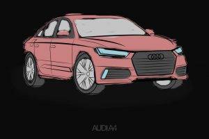 Audi, Audi A4, Car, Drawing