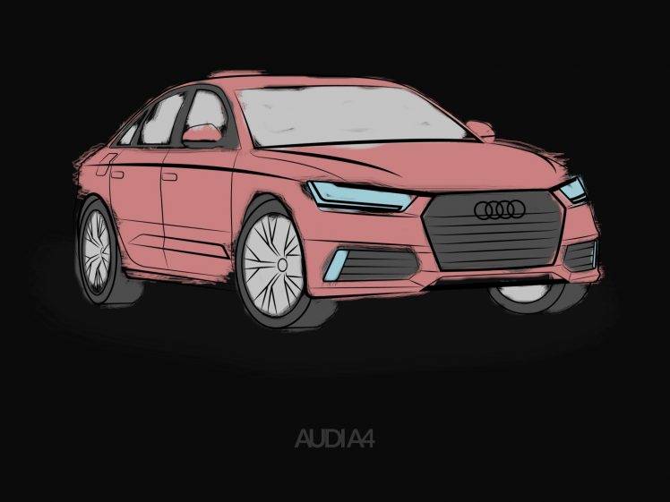 Audi, Audi A4, Car, Drawing HD Wallpaper Desktop Background