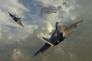 military Aircraft, Sky, F 22 Raptor