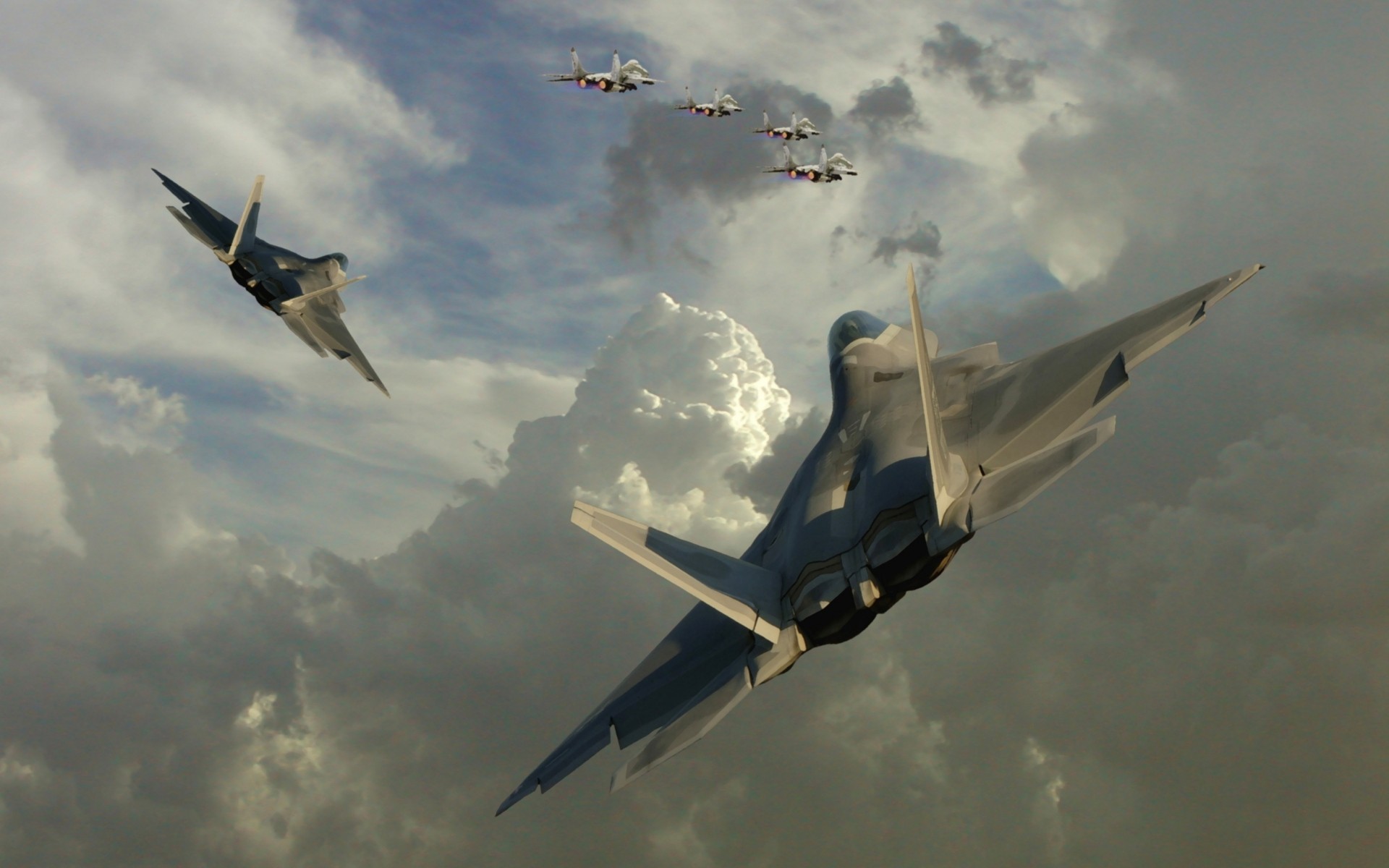 military Aircraft, Sky, F 22 Raptor Wallpaper