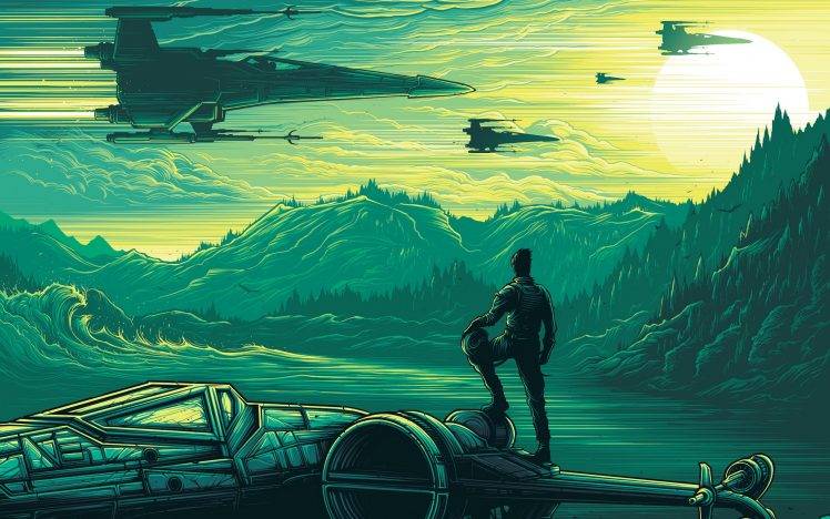 Star Wars, Star Wars: Episode VII   The Force Awakens, Artwork, X wing, Dan Mumford HD Wallpaper Desktop Background