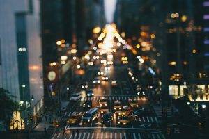 street, Traffic, Car, Tilt Shift, Taxi, New York City