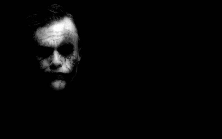 Joker Batman The Dark Knight Heath Ledger Dark Black White