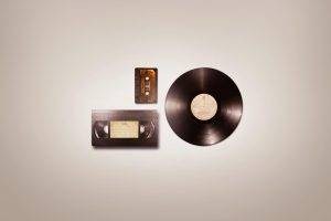cassette, Vinyl, Video Tape, VHS, Audio, Music, Simple