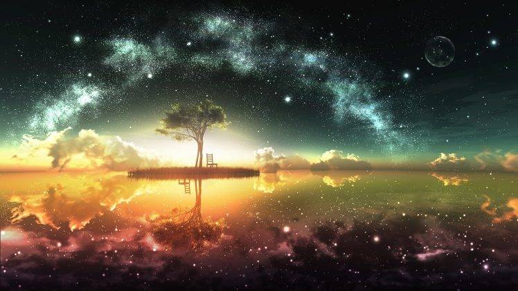 Fantasy World, Space, Sunset HD Wallpaper Desktop Background