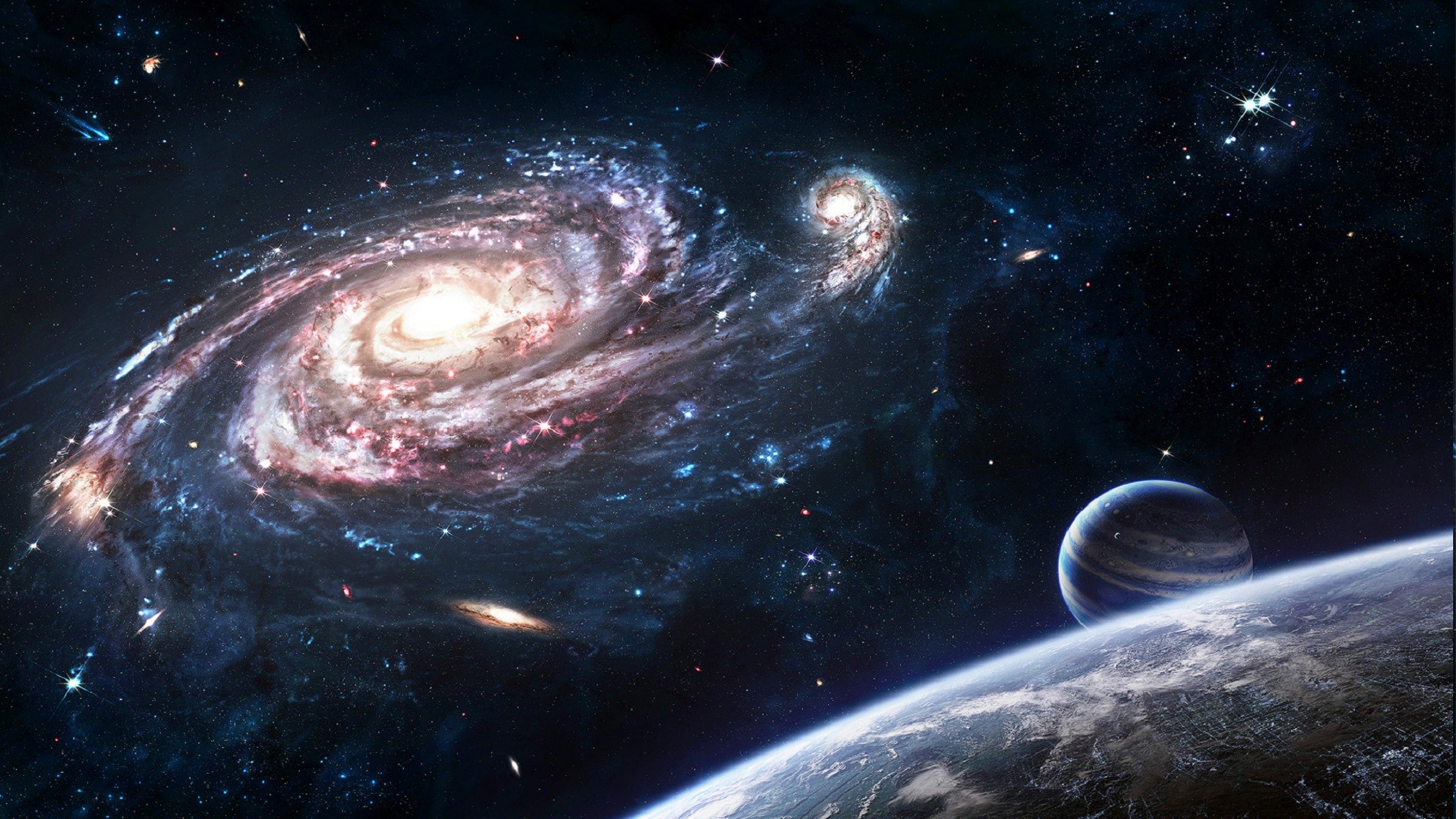 universe, Galaxy, Planet, Stars Wallpaper