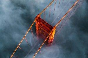 nature, Landscape, Mist, Golden Gate Bridge, Cars, Aerial View, Sunrise, Technology