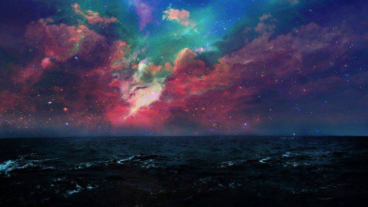 space, Sea, Night HD Wallpaper Desktop Background