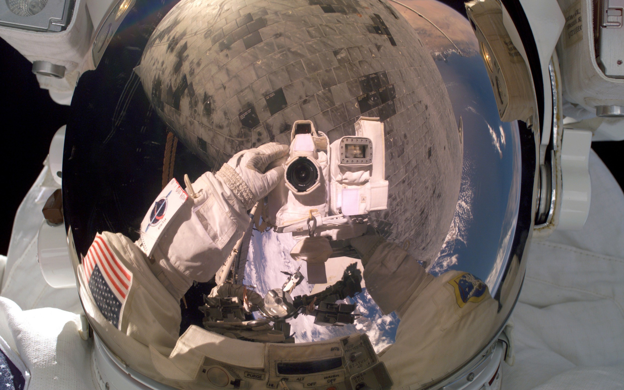 photography, Space, Astronauts, Space Suit, Camera, Reflection Wallpaper
