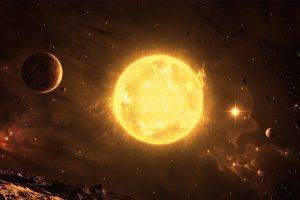 Sun, Space, Space Art, Asteroid, Planet