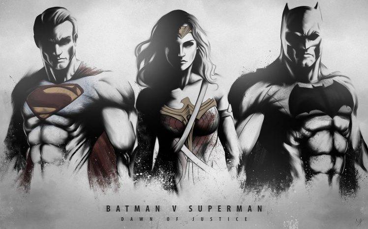 Batman V Superman: Dawn Of Justice, Batman, Superman, Wonder Woman HD Wallpaper Desktop Background