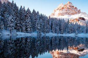nature, Landscape, Snow, Lake