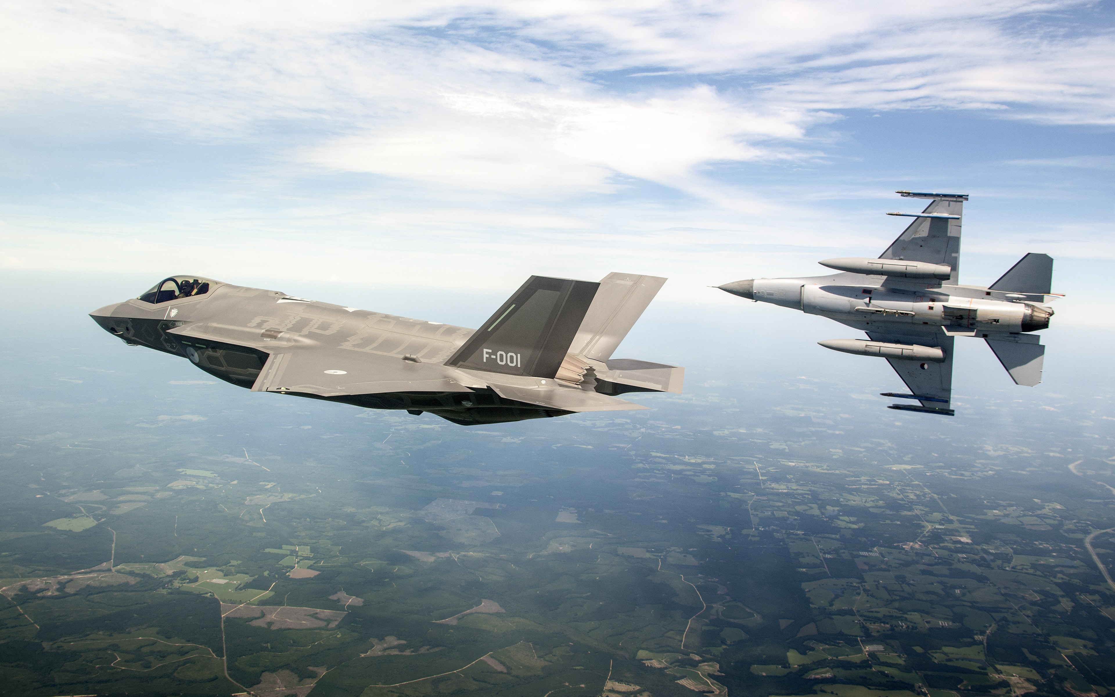 General Dynamics F 16 Fighting Falcon, Lockheed Martin F 35 Lightning II, Military Aircraft, Aircraft, US Air Force Wallpaper